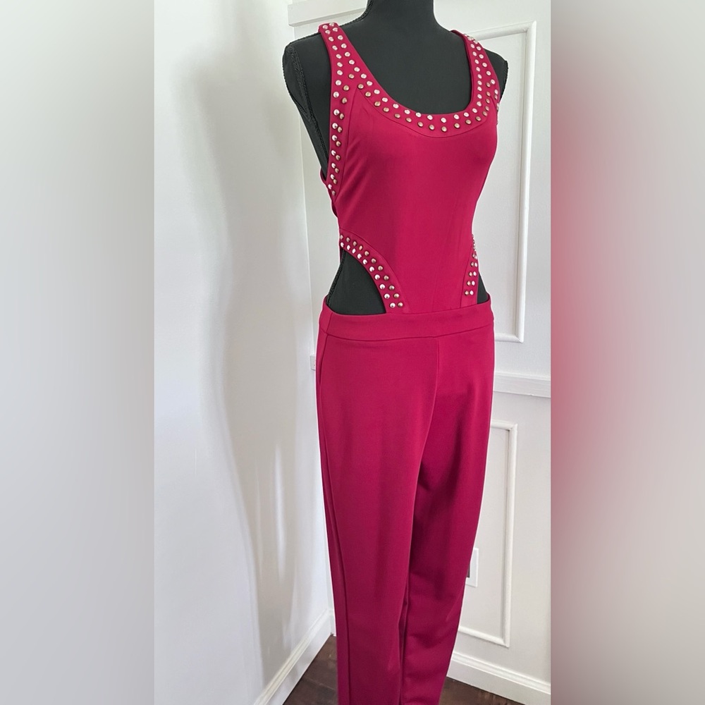 Red Studded Women's Boutique Brand Jumpsuit. NWOT
